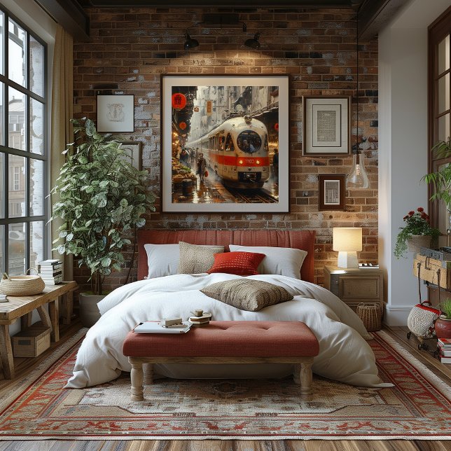 Train in Urban Market: Impressionist and Realist. Poster (Creator Uploaded)