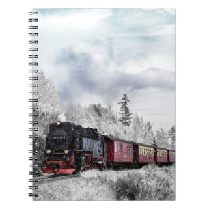 Train in winter notebook