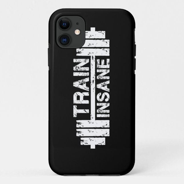 Train Insane - Barbell, Gym, Workout Inspirational Case-Mate iPhone Case (Back)