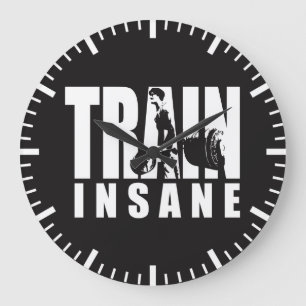 TRAIN INSANE - Deadlift - Gym Workout Motivational Large Clock