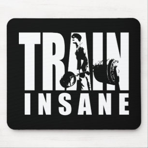 TRAIN INSANE - Deadlift - Gym Workout Motivational Mouse Mat