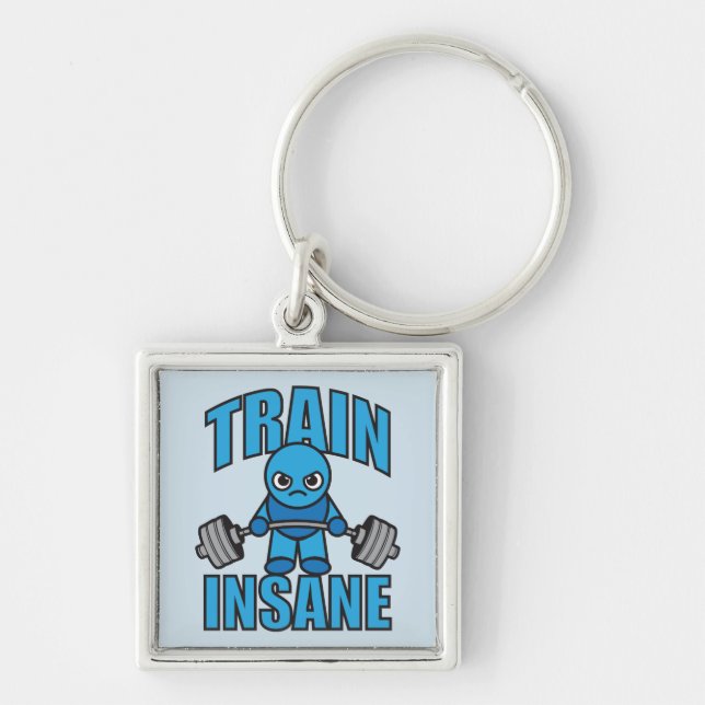 TRAIN INSANE Kawaii Weightlifter Deadlift Workout Key Ring (Front)