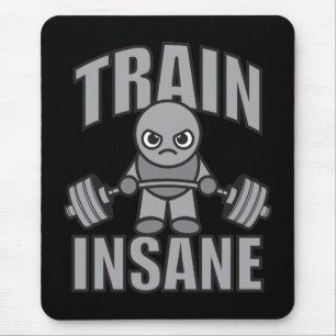 TRAIN INSANE - Workout Cartoon Anime Motivational Mouse Mat
