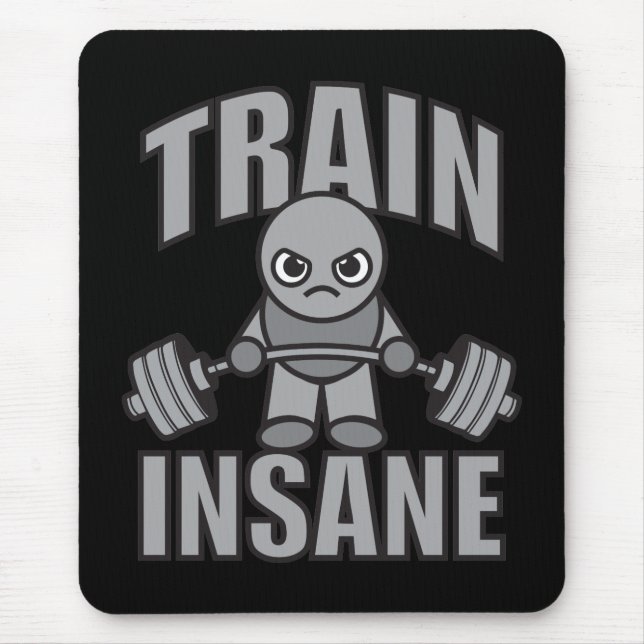 TRAIN INSANE - Workout Cartoon Anime Motivational Mouse Mat (Front)