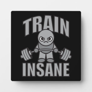 TRAIN INSANE - Workout Cartoon Anime Motivational Plaque