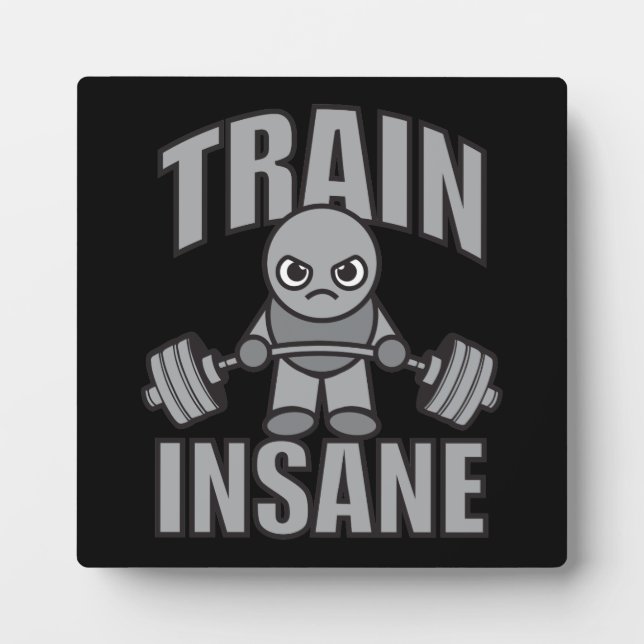 TRAIN INSANE - Workout Cartoon Anime Motivational Plaque (Front)