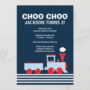 Train Invitation - Birthday Invitation for boys