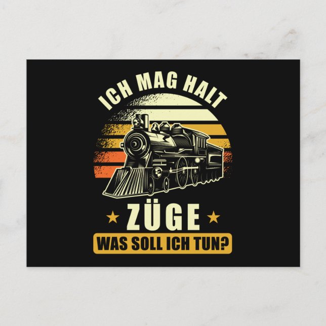Train Ironbahner Gift Saying Funny Postcard (Front)