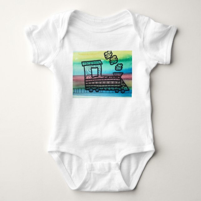 Train jersey baby bodysuit (Front)