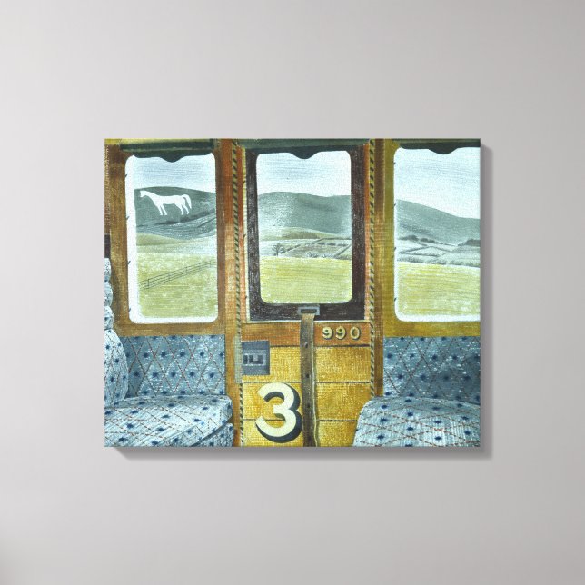 Train Landscape (by Eric Ravilious) Canvas Print (Front)