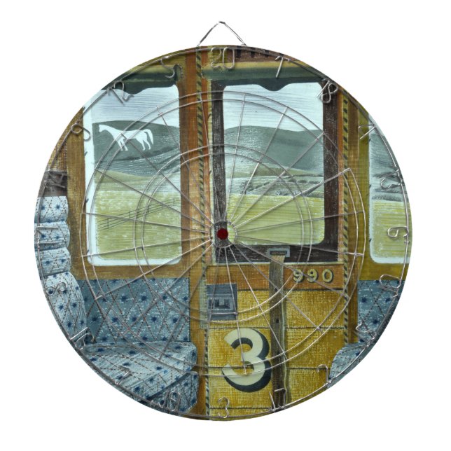Train Landscape (by Eric Ravilious) Dartboard (Front)