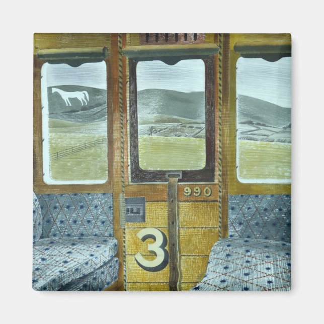 Train Landscape (by Eric Ravilious) Magnet (Front)