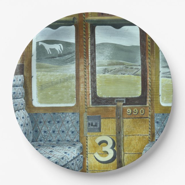 Train Landscape (by Eric Ravilious) Paper Plate (Front)