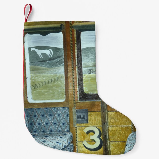 Train Landscape (by Eric Ravilious) Small Christmas Stocking (Front)