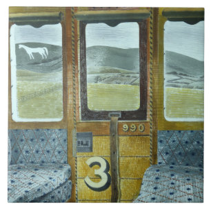 Train Landscape (by Eric Ravilious) Tile