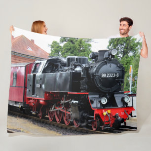 TRAIN LEAVING the STATION Fleece Blanket