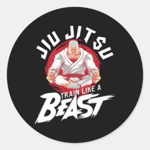 Train Like A Beast - Brazilian Jiu Jitsu Mma Bjj K Classic Round Sticker
