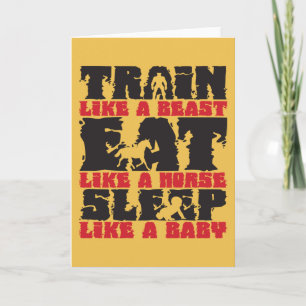 Train Like A Beast - Gym and Fitness Motivation Card