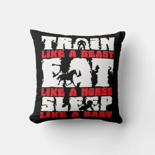 Train Like A Beast - Gym and Fitness Motivation Cushion