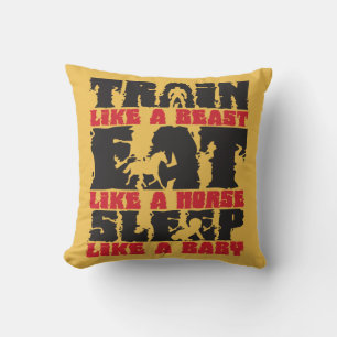 Train Like A Beast - Gym and Fitness Motivation Cushion