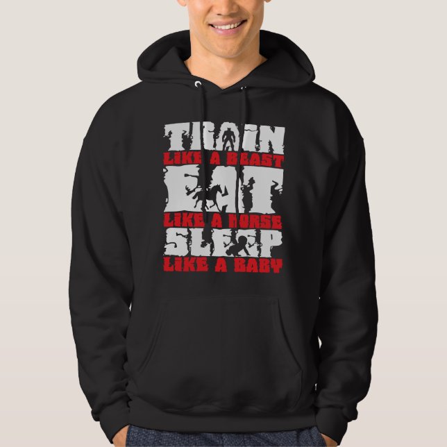 Train Like A Beast - Gym and Fitness Motivation Hoodie (Front)