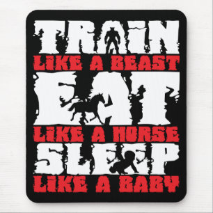 Train Like A Beast - Gym and Fitness Motivation Mouse Mat