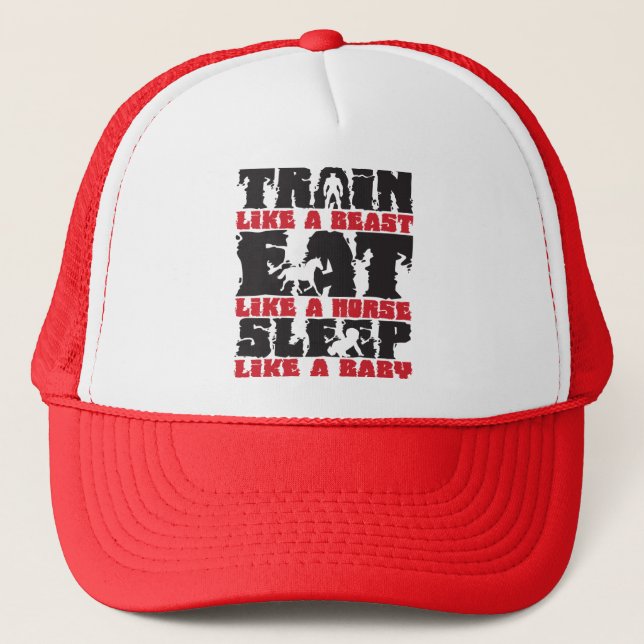 Train Like A Beast - Gym and Fitness Motivation Trucker Hat (Front)