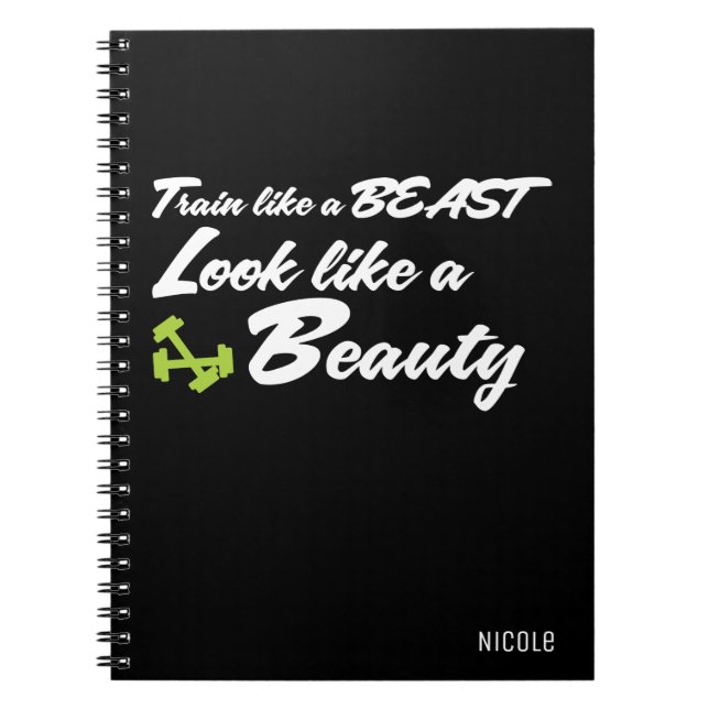TRAIN LIKE A BEAST Personalised Fitness Journal (Front)