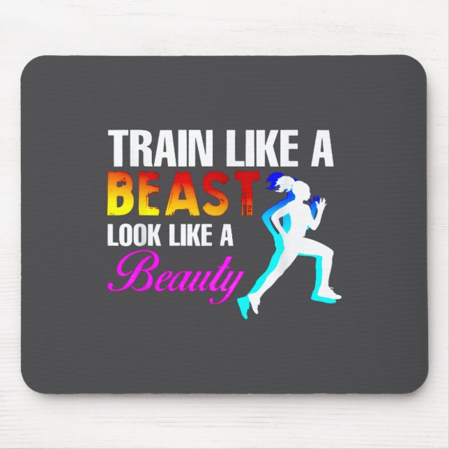 Train Like A Look Like A Beauty Fitness  Mouse Mat (Front)