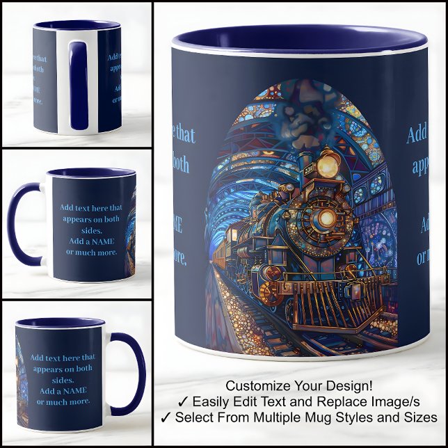 Train Loco Engine Leaving Tunnel Faux Mosaic 065 Mug (Creator Uploaded)