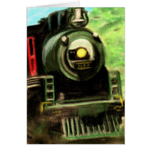 Train Locomotive Chalk Pastel Art Drawing