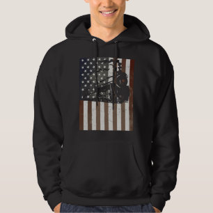 Train Locomotive Engine American Flag Model Builde Hoodie