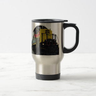 Train Locomotive on Tracks Travel Mug