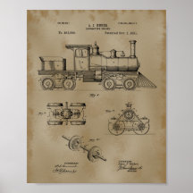 Train Locomotive Patent Drawing