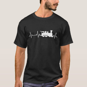Train Locomotive Steam Train Heartbeat Heartbeat T-Shirt