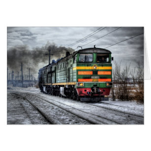 Train Locomotive Winter Russia Photo Note