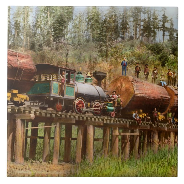 Train - Logging - The morning dump 1890 Tile (Front)