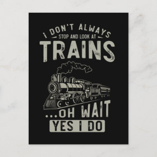 Train Lover Funny Trainspotter Railroad Locomotive Postcard