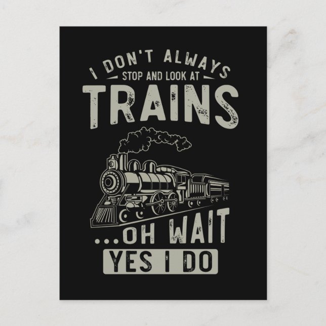 Train Lover Funny Trainspotter Railroad Locomotive Postcard (Front)