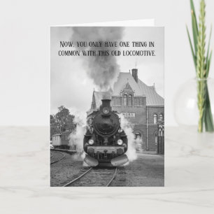Train Lover Stopped Smoking Fun Card
