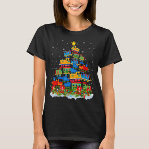 Train Lover Xmas Tree Santa Christmas Train  T-Shirt