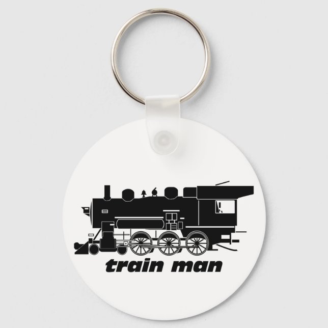 Train Man Model Railroading Key Ring (Front)