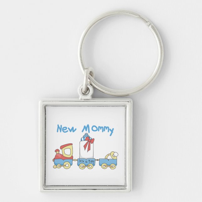 Train New Mummy It's a Boy Gifts Key Ring (Front)