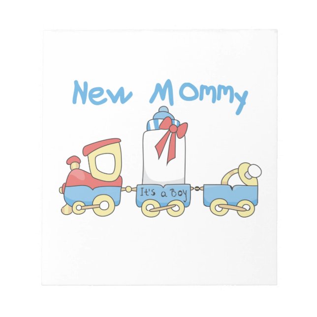 Train New Mummy It's a Boy Gifts Notepad (Front)