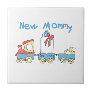 Train New Mummy It's a Boy Gifts Tile