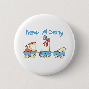 Train New Mummy of Boy tshirts and Gifts 6 Cm Round Badge