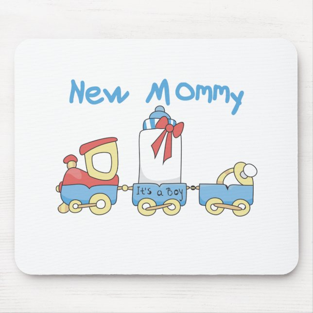 Train New Mummy of Boy tshirts and Gifts Mouse Mat (Front)