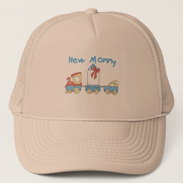 Train New Mummy of Boy tshirts and Gifts Trucker Hat (Front)