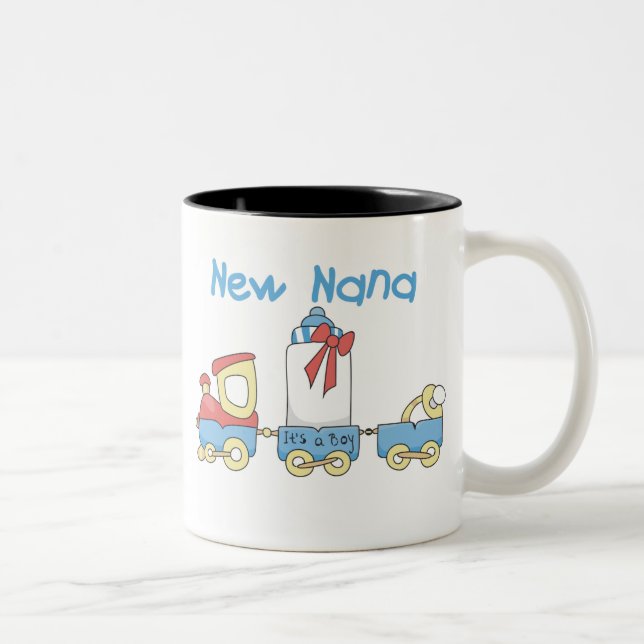 Train New Nana It's a Boy Two-Tone Coffee Mug (Right)