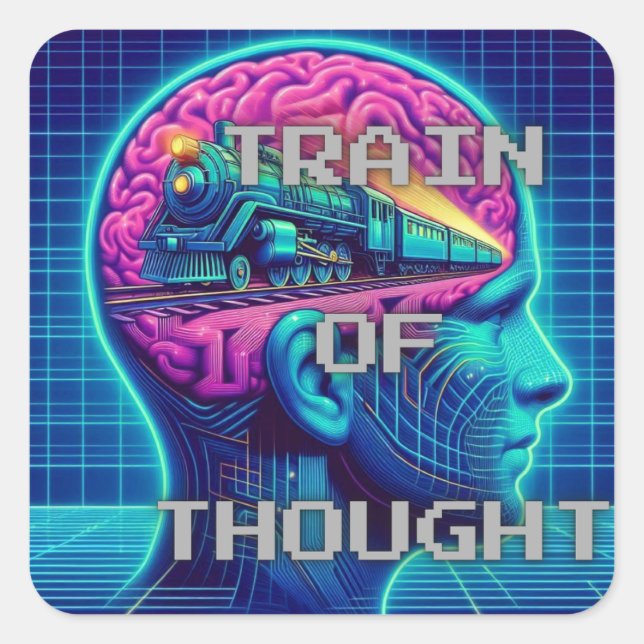 Train of Thought Square Sticker (Front)